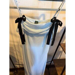 Womans Satin Ribbon Bows Maxi Slip Dress Wild Fable Light Blue S